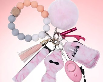 Luxury Safety Beaded Key Chains - 10 Pcs (and Gift Box)
