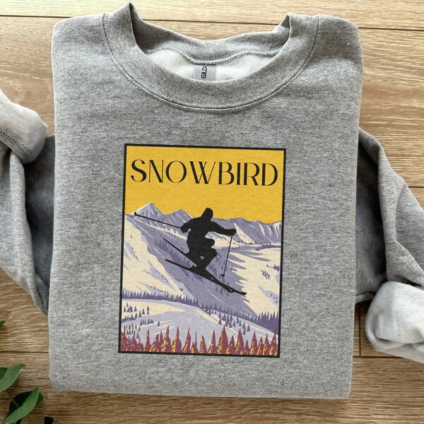 Snowbird Winter Vacation Crewneck Sweatshirt, Utah Ski Resort Mountain Crewneck Sweatshirt,  Snowbird Gift Sweatshirt, Ski Gift Sweatshirt