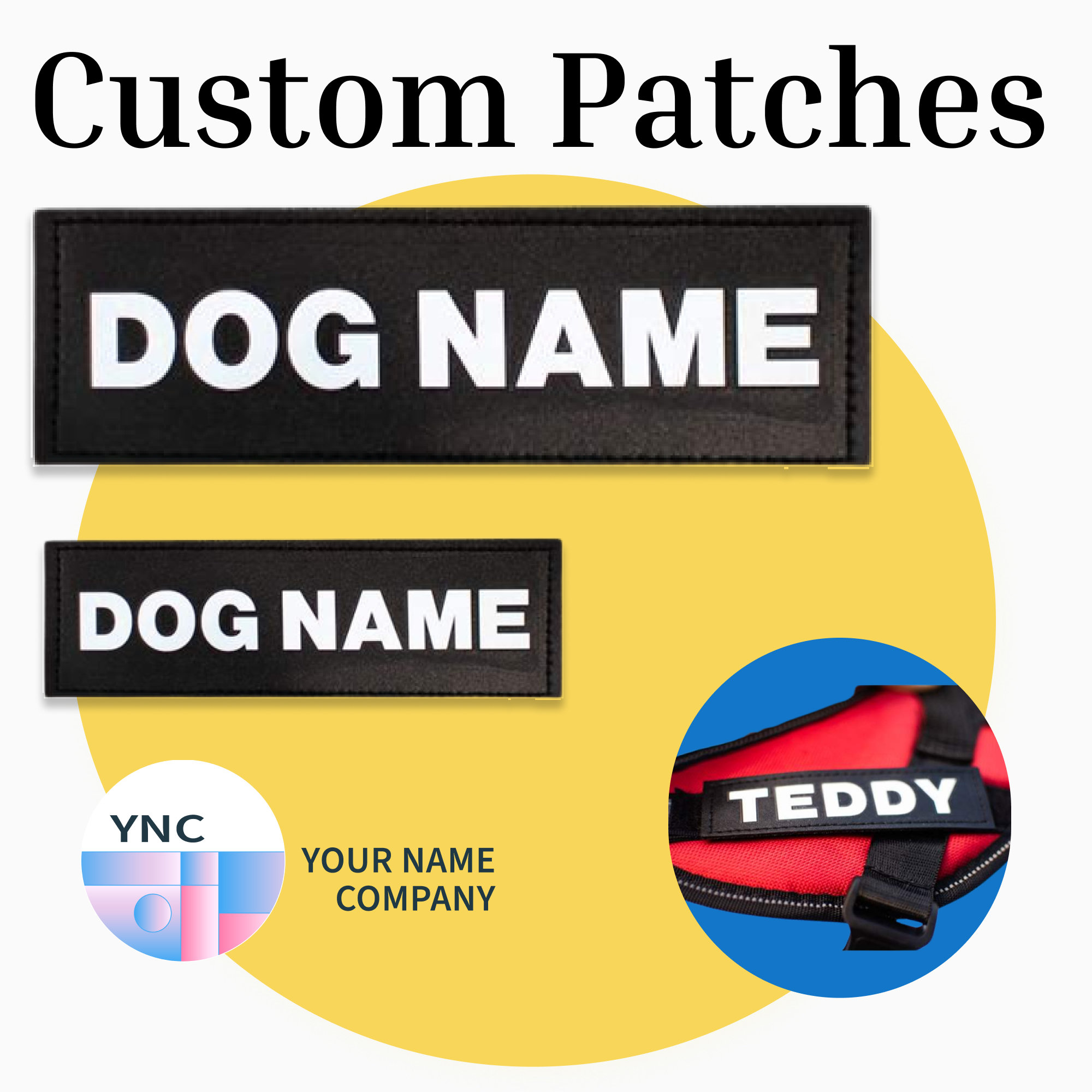 LARGE Custom Dog Velcro Patches 2 x 6 – k9empawered
