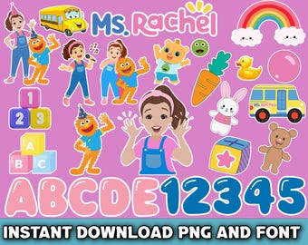 Download immediato di Ms. Rachel Compleanno PNG e carattere - File digitale