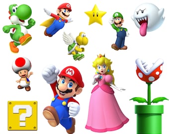 Super Mario Instant Download verjaardag png en clipart - digitaal bestand