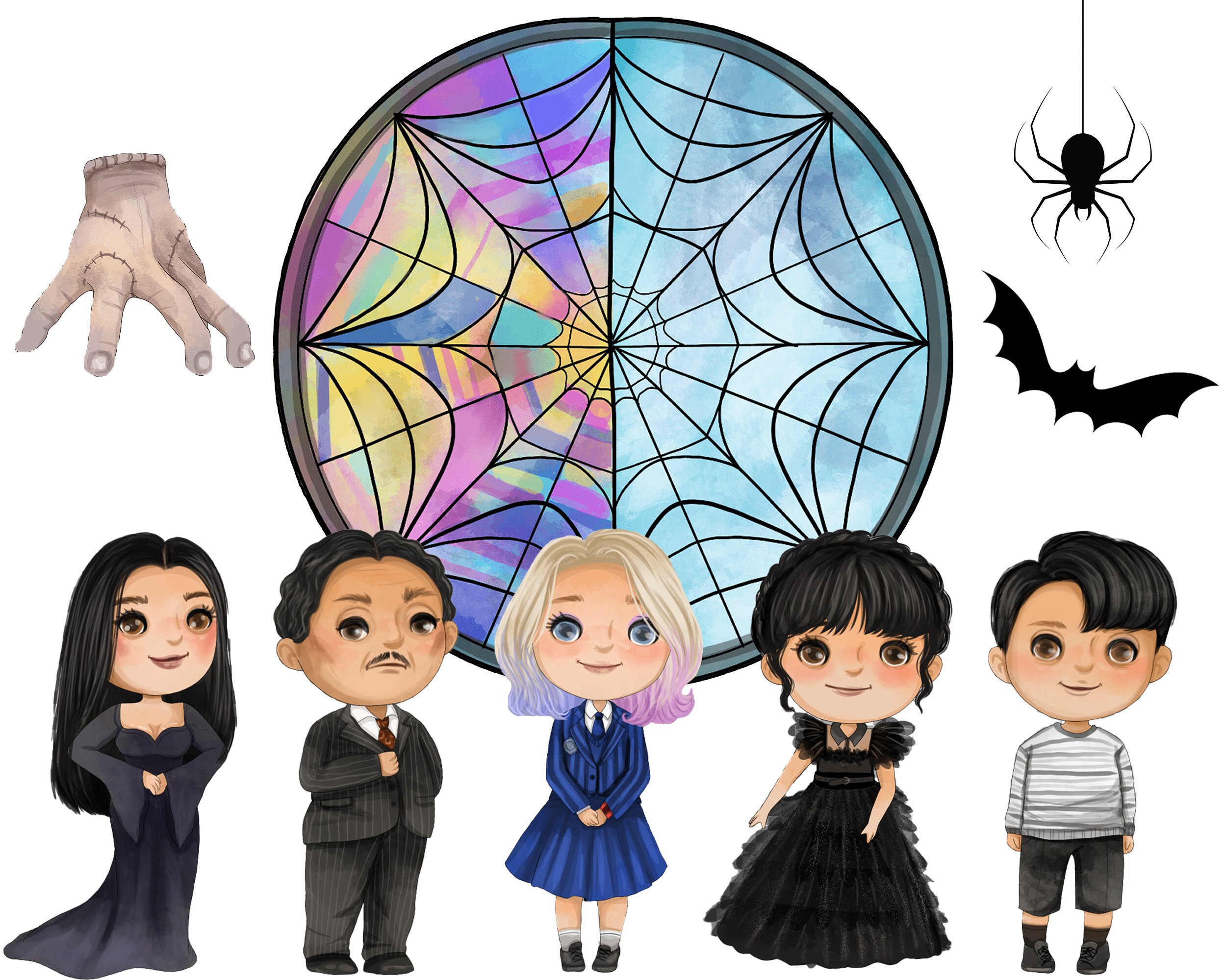 Wednesday Addams Instant Download Birthday PNG and Clipart Digital File ...