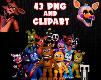 Five Nights at Freddys Instant Download Birthday PNG and Clipart - Digital File