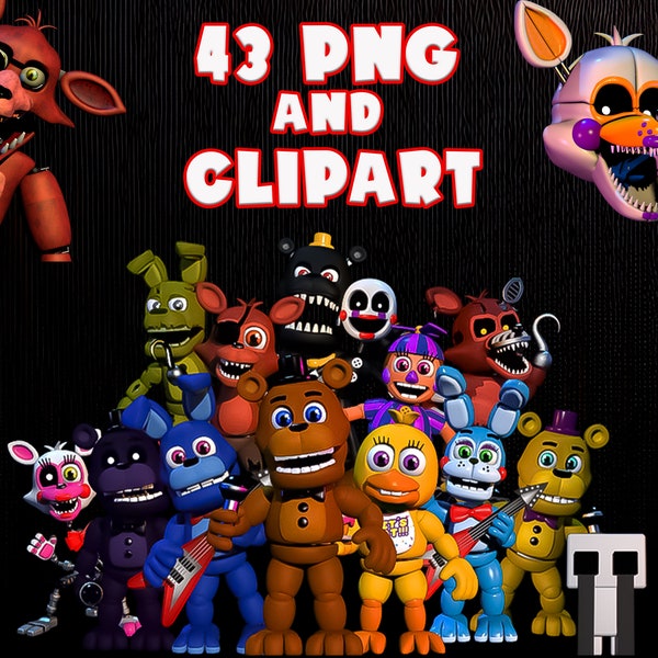 Five Nights at Freddys Instant Download Birthday PNG and Clipart - Digital File