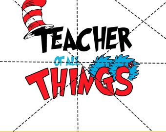 Dr Seuss Teacher SVG PNG: Birthday T-Shirt Design (Digital File)