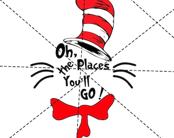 Dr. Seuss 'Oh The Places' SVG PNG: Birthday T-Shirt Design (Digital File)