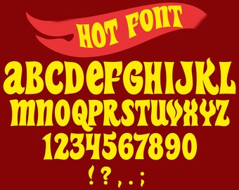 Instant Download Hot Alphabet Geburtstag PNG und TTF - Digital File