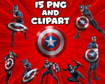 Instant Download Captain America PNG and Clipart - Digital File