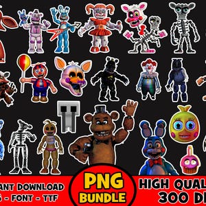 Descarga instantánea de cumpleaños PNG y fuente de Five Nights at Freddy's - Archivo digital