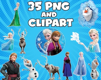 Instant Download Frozen Birthday PNG and Clipart - Digital File