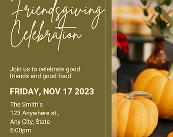 Customizable Friendsgiving Invitation