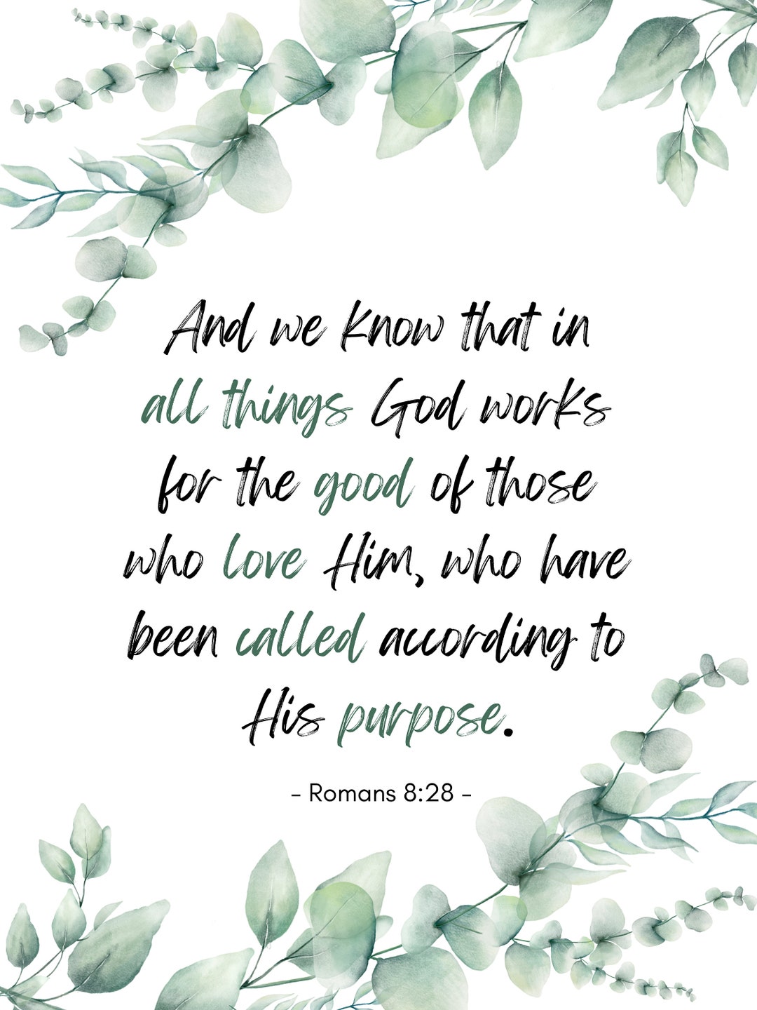 Romans 8:28 Printable Poster - Etsy