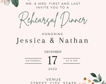 Rehearsal Dinner Invitation
