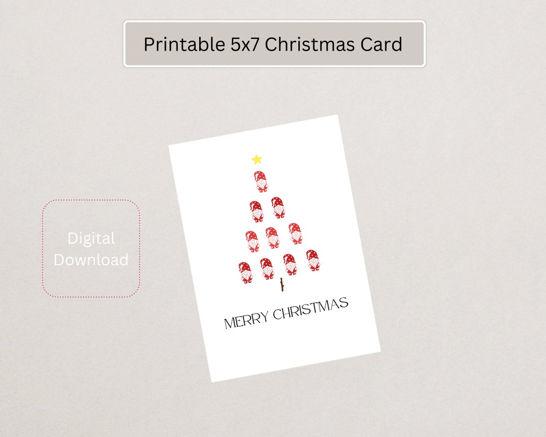 Printable Christmas Card Cute and Simple Instant Digital - Etsy