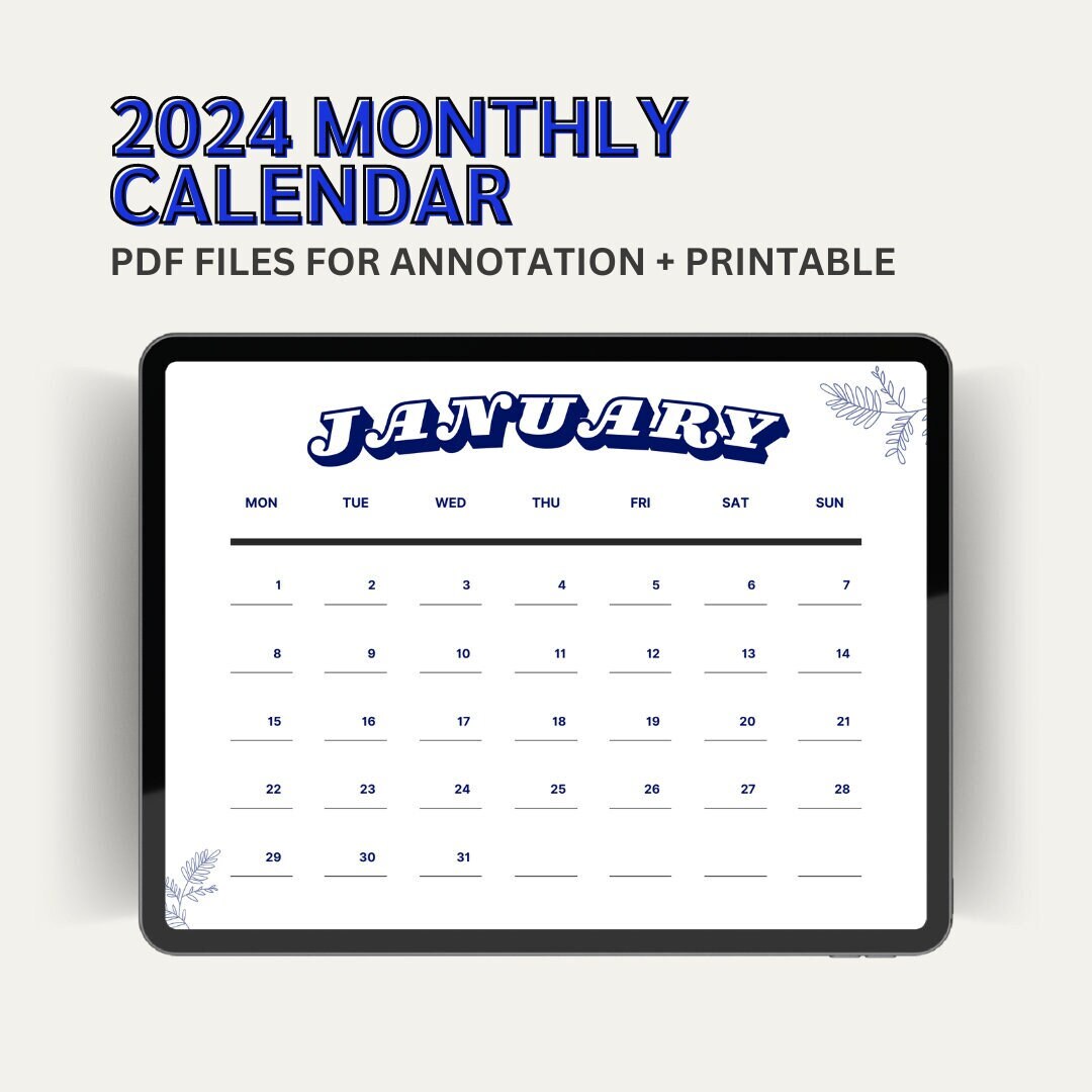 2024 Monthly Calendar - Etsy