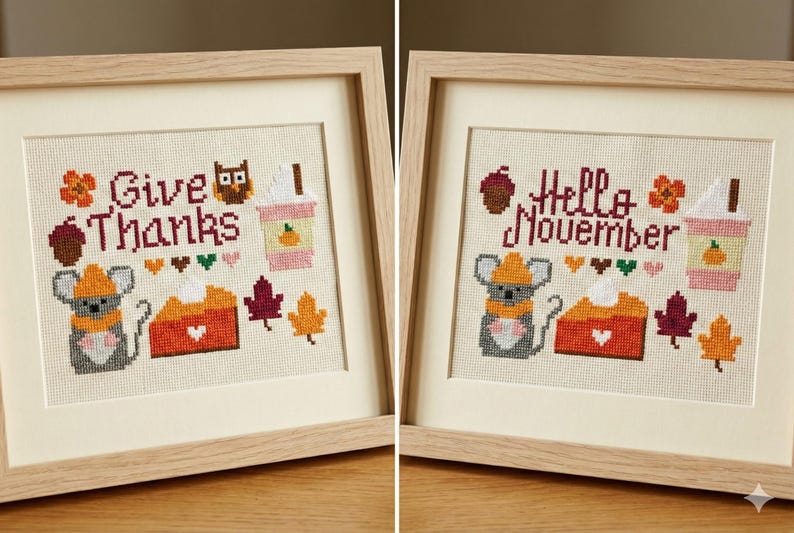November Print Pattern Hello November Cross Stitch Pattern: Fall Thanksgiving Xstitch (PDF ...