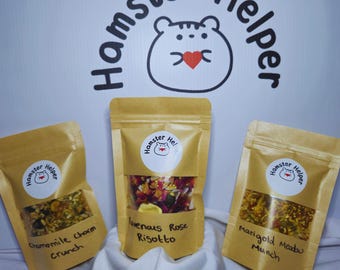 Cupid’s Crunch Collection – Trio of Flower-Infused Hamster Treat Mixes