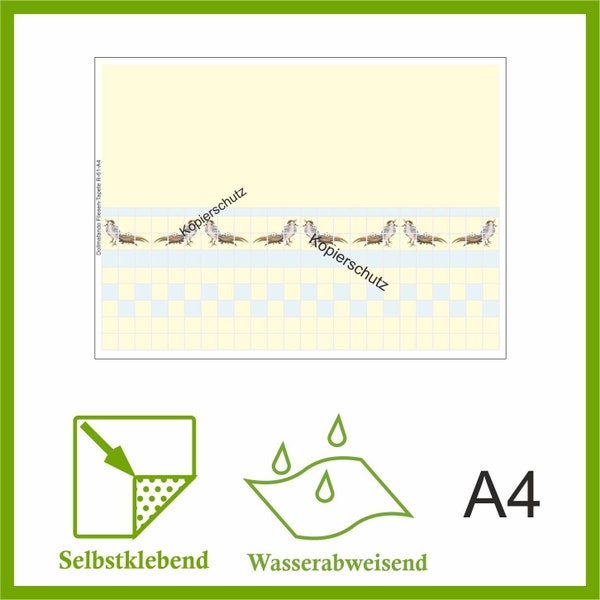 3x Fliesen Tapete A4 selbstklebend Folie Puppenhaus