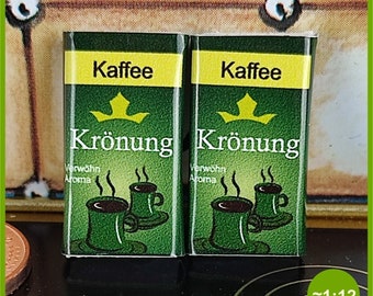 2 Verpackungen Kaffee Miniatur Puppenhaus Diorama Dekoration