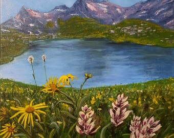 Wildblumen in den San Juan Mountains, Colorado Original Ölgemälde Landschaft Wandkunst Zeitgenössischer Impressionismus Americano USA