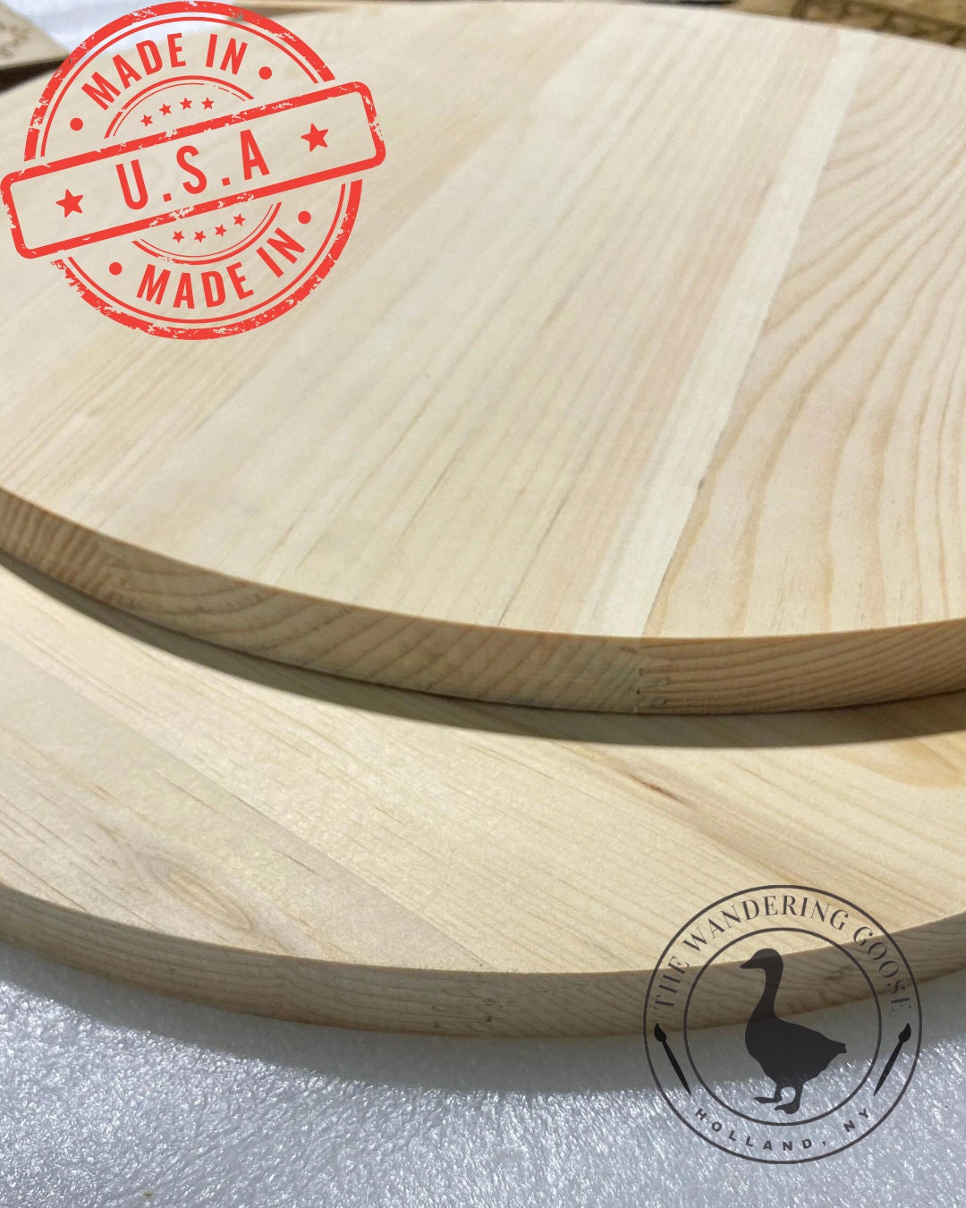 4, 8, 10, 12, 14, 15, 17.5 Inch Solid Pine Round 3/4" Wood Blank - Crafters Bulk Wholesale
