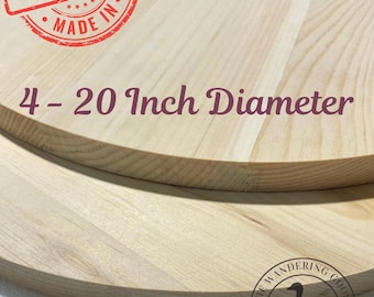 4, 8, 10, 12, 14, 15, 17.5 Inch Solid Pine Round 3/4" Wood Blank - Crafters Bulk Wholesale