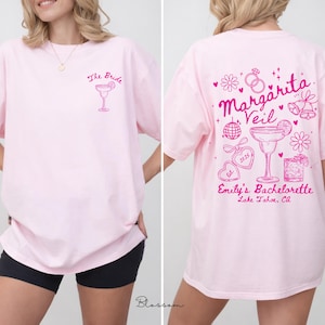 Custom Margarita Veil Bachelorette Fiesta BacheloretteTequila Bachelorette Party Shirts Custom Location Luxury Bridal Tees Mexico Girls Trip