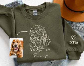 Personalized Sweatshirt With Photo, Custom Pet Photo Hoodies, Cat Dad Gift Custom Hoodie, Custom Pet Photo Sweatshirt, Photo Dog Cat, Pocket