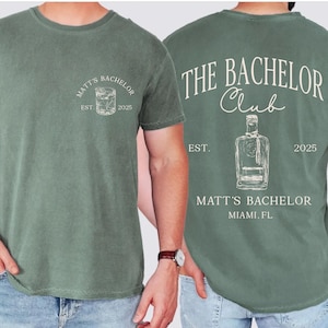 Bachelor Party Shirts, Groomsmen Shirt Gift Personalized, The Bachelor Club, Wiskey Bachelor, Custom Location Bachelor Party Tee, Groomsmen image 2