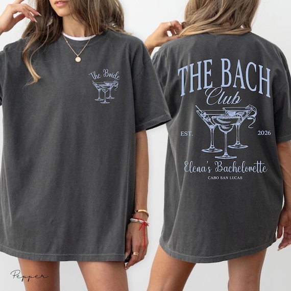 The Bach Club Comfort Colors Bachelorette Shirt, Personalized Bridal Party Tee, Luxury Beach Bach Weekend Gift For Bride Squad, Girls Trip
