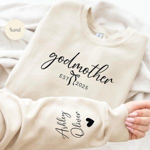 Custom Godmother With Kid Names Sweatshirt or Hoodie, God Mother Sweater, God Mother Gift, Godmother Proposal Crewneck, Mother&#39;s Day Gift