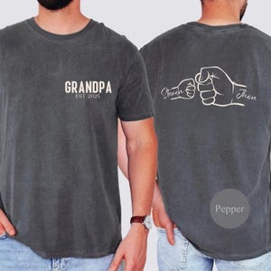 Comfort Colors® Grandpa EST Shirt, Pocket Grandpa Shirt, Fathers day Shirt, Custom Grandpa Shirt , Grandpa Gift, Fathers Shirt, Dad Shirt