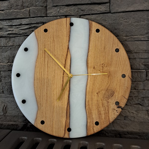 Horloge murale bois epoxy