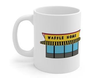 Taza de café con temática de Waffle House, taza de cerámica Waffle Home