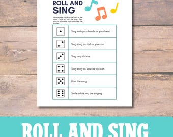 LDS Singing Time Game: Low Prep- Roll and Sing - (PDF)