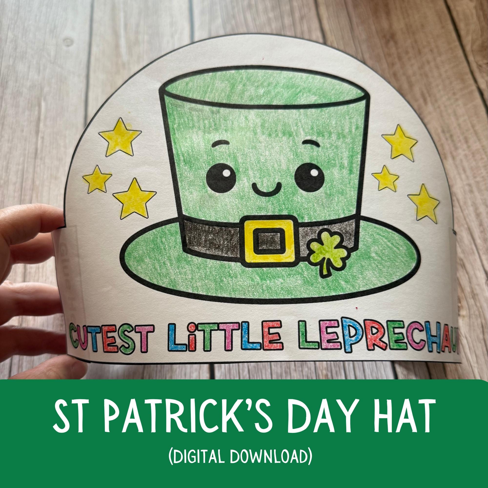 Kids St Patrick's Day Craft: Leprechaun Hat Printable (PDF)