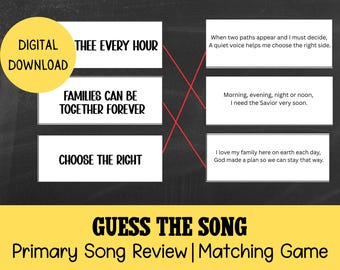 Primary Singing Time Matching Game | LDS Song Review (Digital Download)