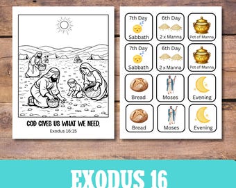 Manna from Heaven | Coloring Page | Matching Game | PDF File