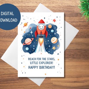 Geburtstagskarten, Weltraum Geburtstagskarten, Kinder Geburtstagskarten, Druckbare Geburtstagskarten, Digitale Geburtstagskarten, Alles Gute zum Geburtstag Karte druckbar