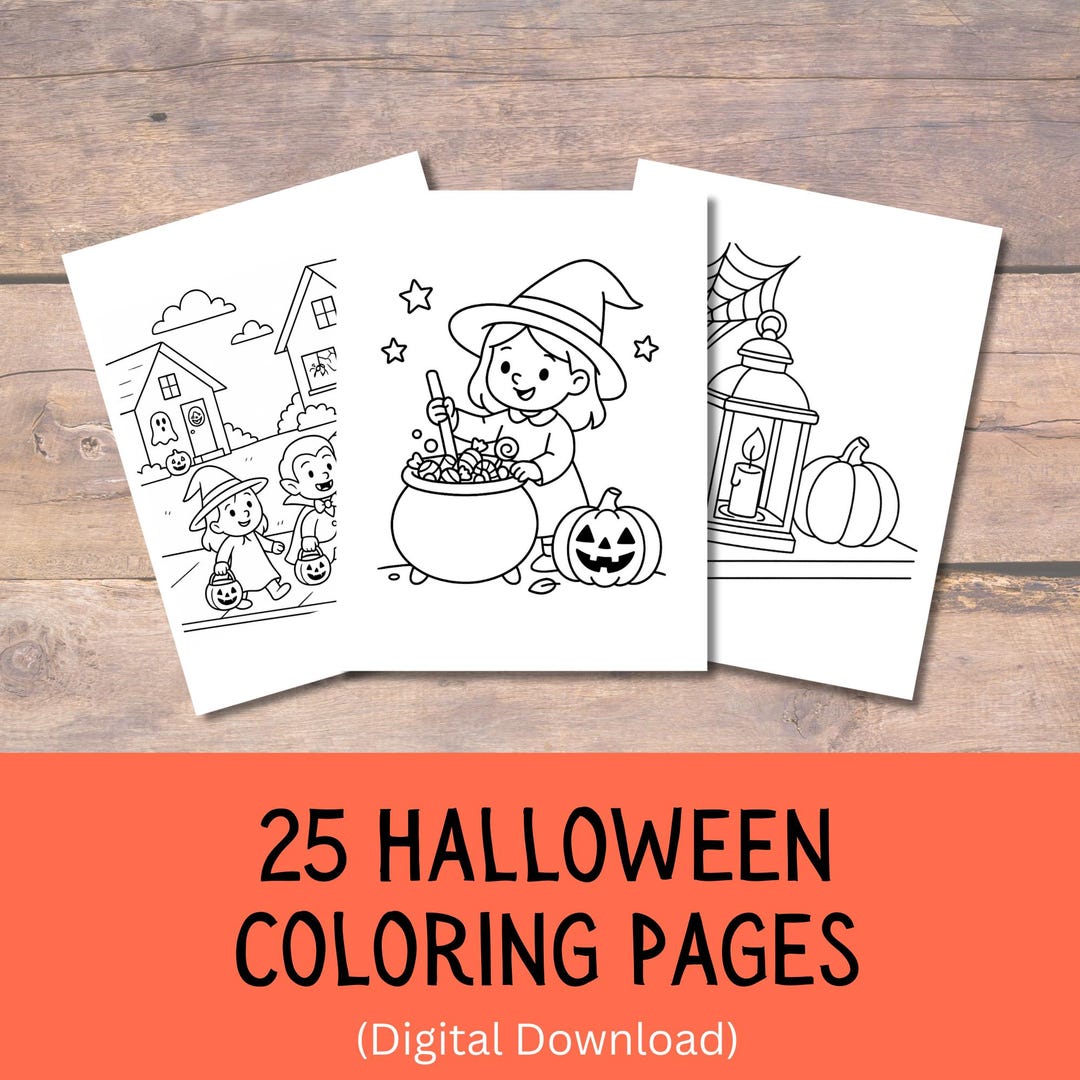 Halloween Coloring Book for Kids | 25 Spooky-cute Pages (printable PDF ...
