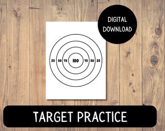 Printable Target Practice: Dart Game, Classroom Activity (PDF)