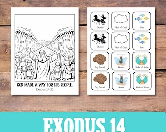 Moses Red Sea Memory Game | Coloring Page | Exodus 14
