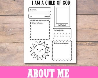 LDS Coloring Page: I Am a Child of God About Me (PDF Download)