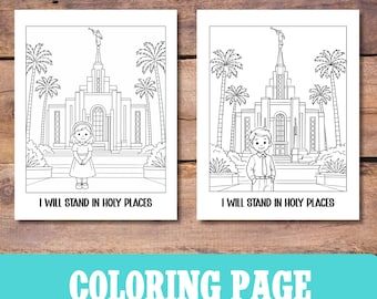I Will Stand in Holy Places – LDS Temple Coloring Page (Digital Download)