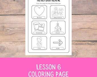 LDS Nursery Coloring Pages | Lesson 6 | Holy Ghost | Primary Lesson Reinforcement Activity | Instant Download