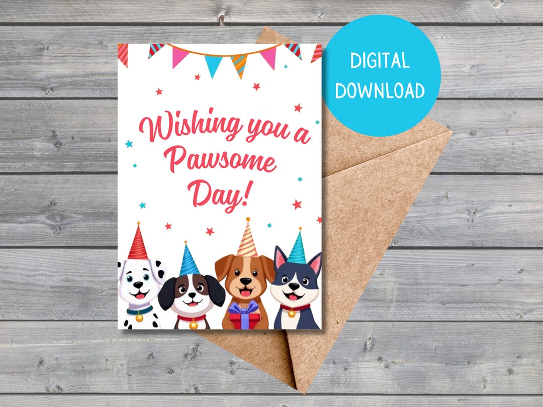 Printable Happy Birthday Dog Card Perfect for Dog Lovers Card for Kids ...