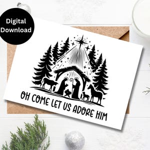 Nativity Christmas Cards, Printable Nativity Card,  Christian Christmas Cards, Digital Download, Instant Download, Religious Christmas Cards