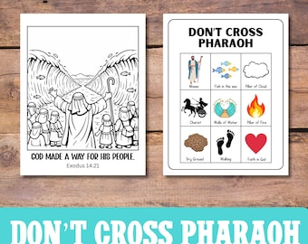 Moses Parts the Red Sea Coloring Page | Don’t Cross Pharaoh Game | Exodus 14