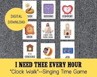 I Need Thee Every Hour – LDS Singing Time Activity – Clock Walk Game – Primary Song