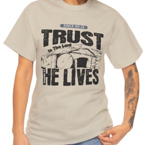 Christian TShirt Trust in the Lord Bible Verse Inspirational Tee Faith-Based Clothing Cotton Christian Faith-Based T-Shirt Christian Apparel